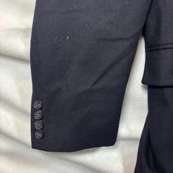 Vtg J.Crew Mens Black Classic Blazer Suit Jacket Size 44R